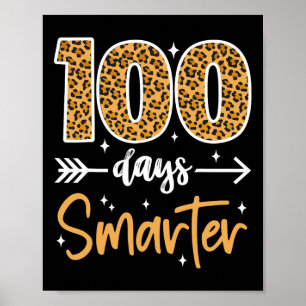 Leopard 100th Day Of School Teacher Kids 100 Days  Poster