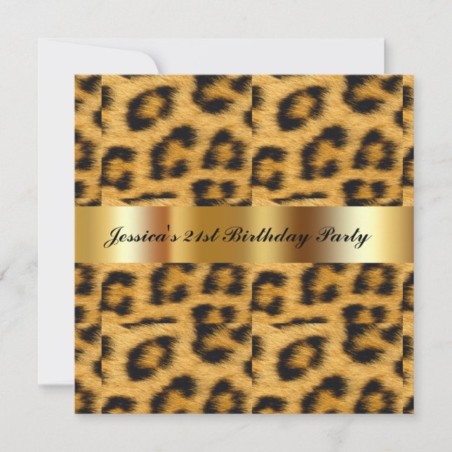 Leopard 21st  Birthday Party Invitation (Front)