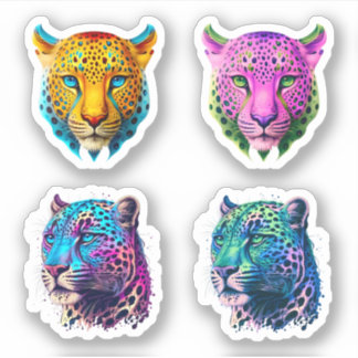 Leopard - 4-Pack Colourful Leopard Print & Wild Ca