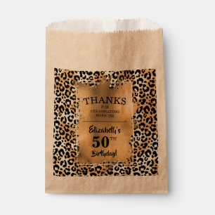 Leopard 50th Birthday Party Kraft Favour Bag