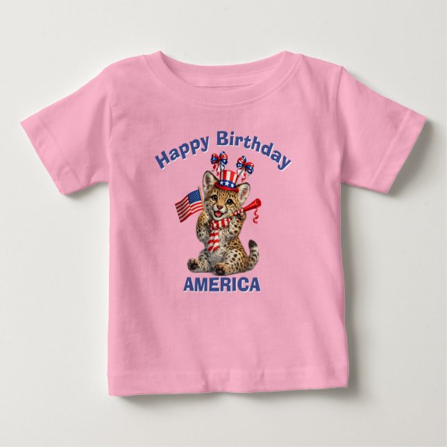 Leopard (5q) Patriotic Kid T-Shirt (Front)
