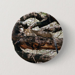 Leopard 6 Cm Round Badge