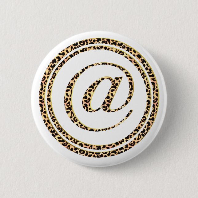 Leopard @ 6 cm round badge (Front)