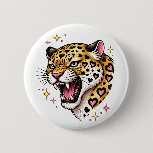 Leopard 6 Cm Round Badge