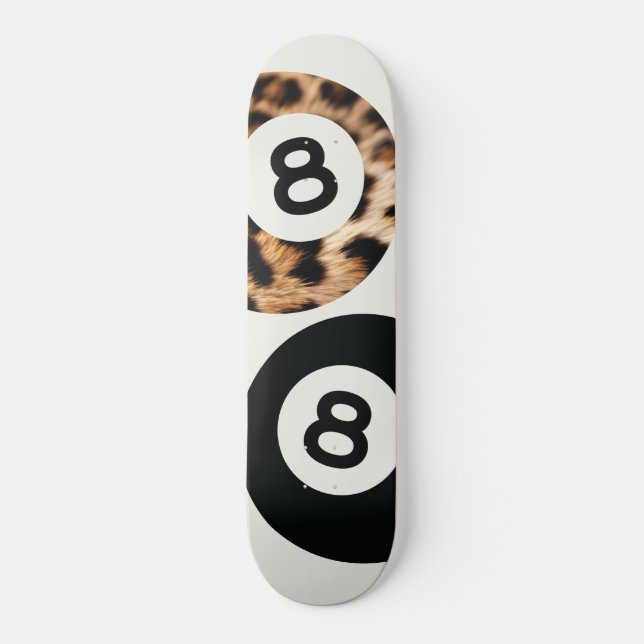 Leopard 8 Ball Chic Aesthetic Skateboard Wall Art (Front)