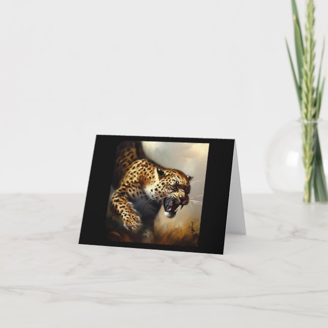 Leopard (8) Wild Cat  Card (Front)