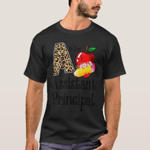 Leopard A Is For Assistant Principal Teacher Back  T-Shirt