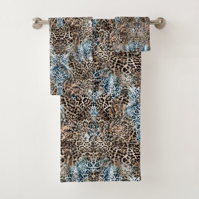 Leopard Abstract Print Towel Set (Insitu)
