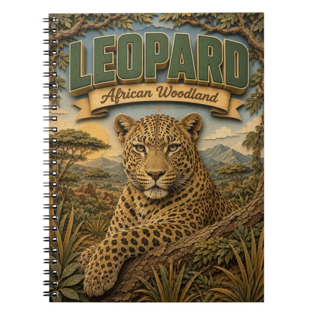 Leopard African Woodland POPCUT Notebook (Front)