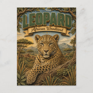 Leopard African Woodland POPCUT Postcard