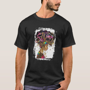 Leopard Afro Woman She Is Strong Bible Verse Melan T-Shirt