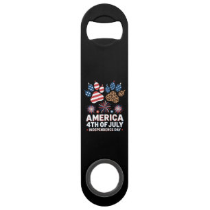 Leopard American Flag Hearts Cute 4th of July