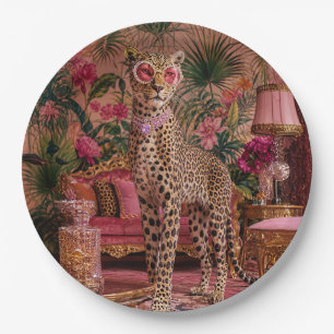 Leopard Among the Ferns Paper Plate