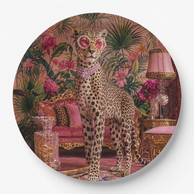 Leopard Among the Ferns Paper Plate (Front)