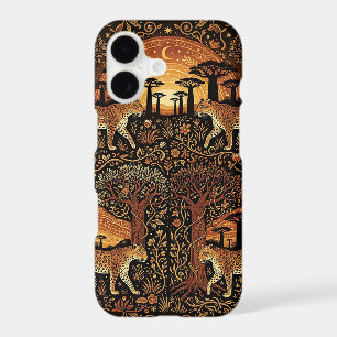 Leopard and Baobab Sunset Phone Case for iPhone 17