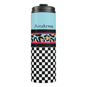 Leopard and Checkers Thermal Tumbler