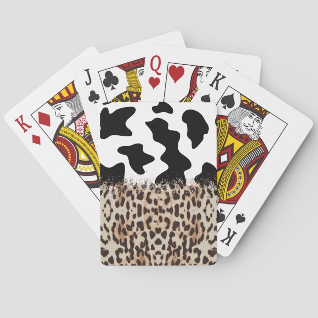 Leopard and Cowhide Playing Cards (Back)