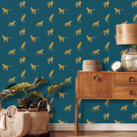 Leopard and Dots Teal