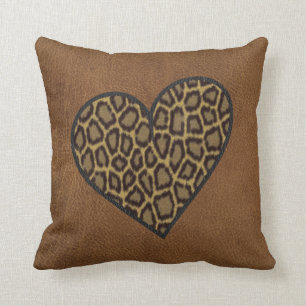 Leopard and Leather pillow