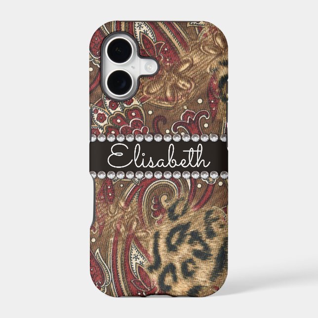 Leopard and Paisley Pattern Add Name (Back)
