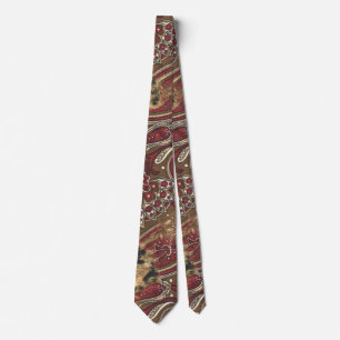 Leopard and Paisley Pattern Print Tie
