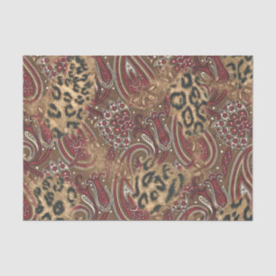 Leopard and Paisley Pattern Print Tissue Paper