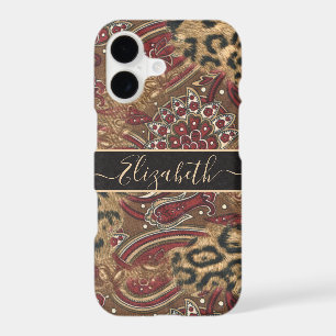 Leopard and Paisley Print Personalise Name