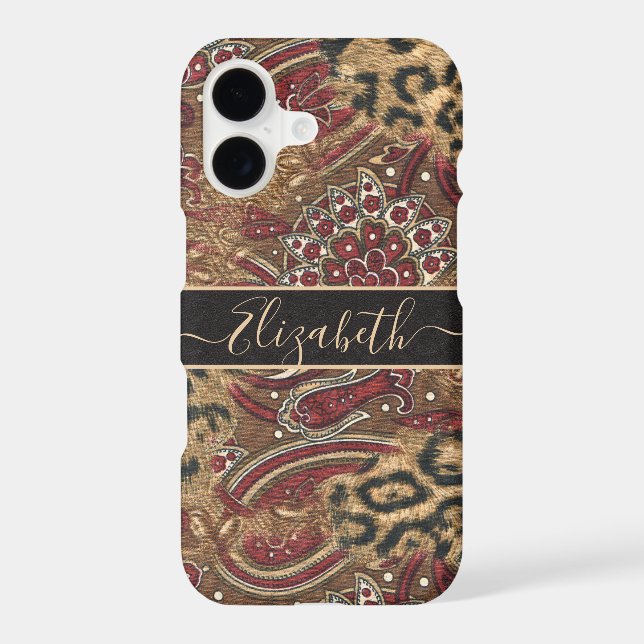 Leopard and Paisley Print Personalise Name (Back)