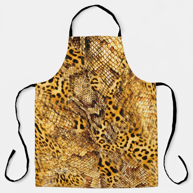 Leopard and snake pattern apron (Front)