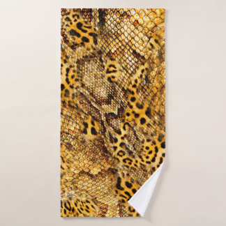 Leopard and snake pattern bath towel