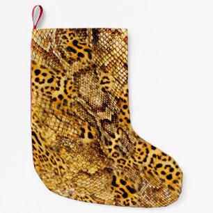 Leopard and snake pattern small christmas stocking