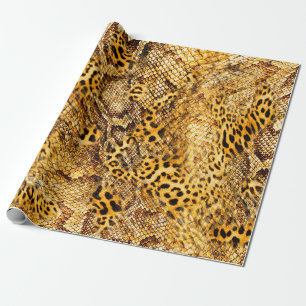 Leopard and snake pattern wrapping paper
