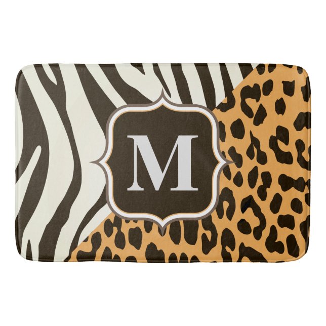 Leopard and Zebra Bath Mat (Front)