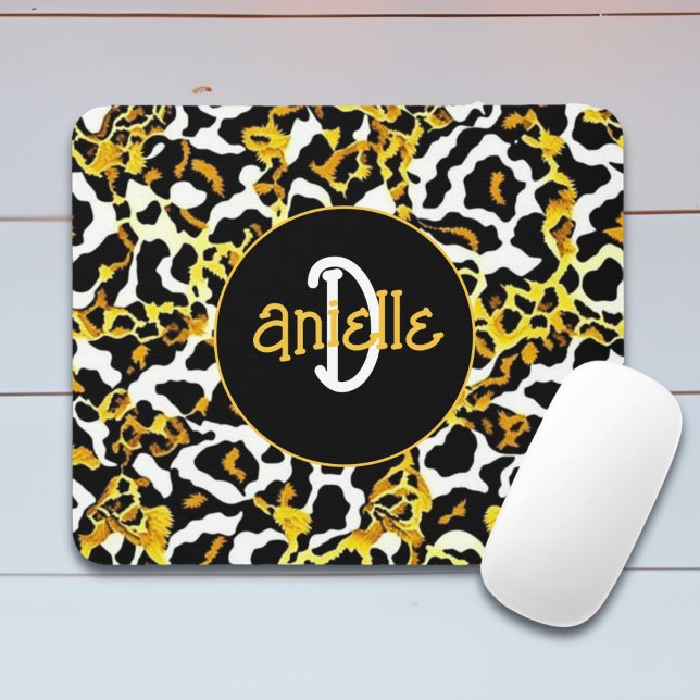 Leopard and Zebra Fur Print Personalised Mouse Pad (Creator Uploaded)
