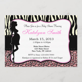 Leopard and Zebra Print Baby Shower Invitation