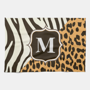 Leopard and Zebra Tea Towel