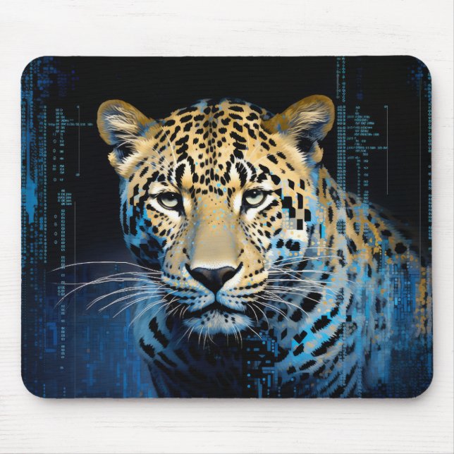 Leopard Animal Art Decor Paint Mosaic  Mouse Pad (Front)