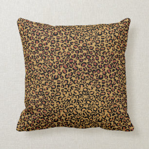 Leopard Animal Black Honey Gold Bronze African Cushion