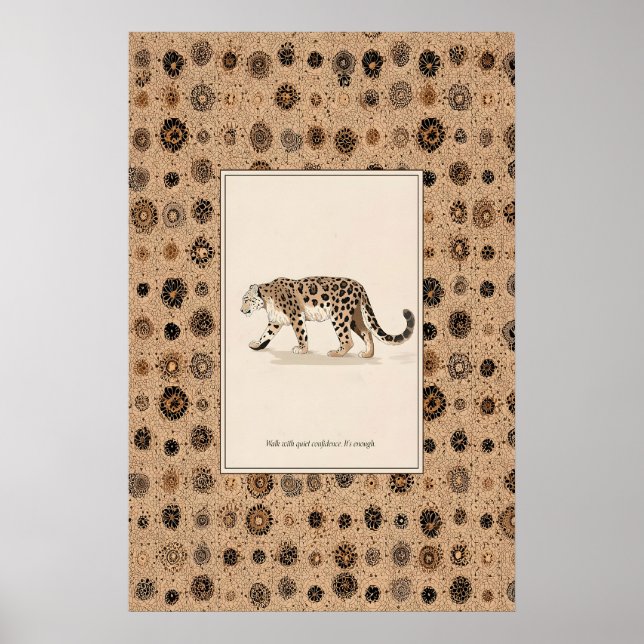 Leopard Animal Illustration Poster Spotted Wild (Front)