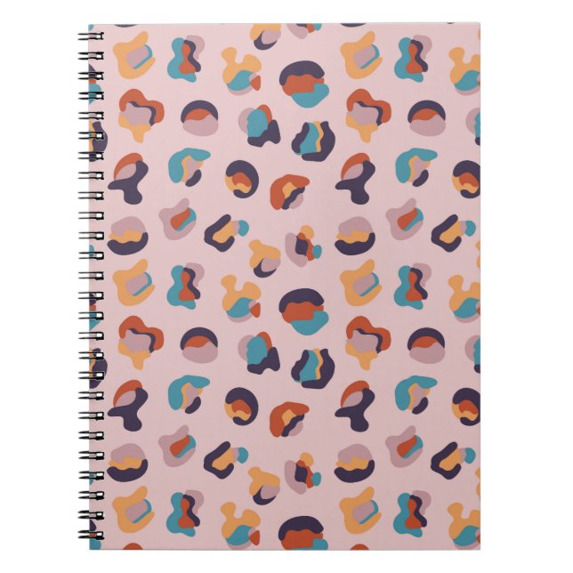 Leopard Animal Pink Modern Notebook (Front)