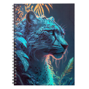 Leopard Animal Portrait Painting Wildlife Outdoors Notebook