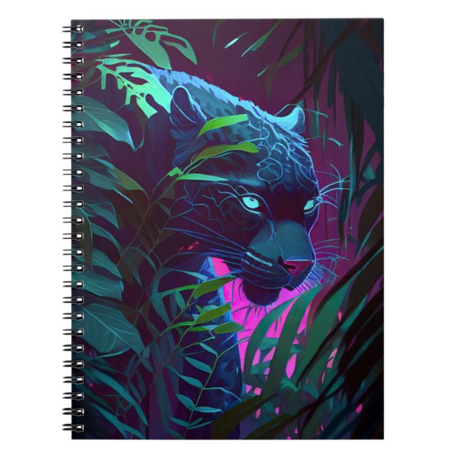 Leopard Animal Portrait Painting Wildlife Outdoors Notebook (Front)