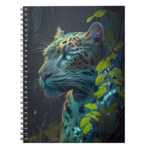 Leopard Animal Portrait Painting Wildlife Outdoors Notebook
