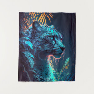 Leopard Animal Portrait Painting Wildlife Outdoors Tapestry