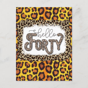 Leopard Animal Print 40th Birthday Card Stylish
