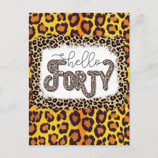 Leopard Animal Print 40th Birthday Card  Stylish  (Front)
