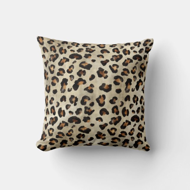 Leopard Animal Print Artistic Wild Cat Fur Texture Cushion (Front)