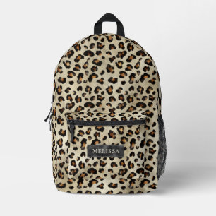 Leopard Animal Print Artistic Wild Cat Fur Texture Printed Backpack
