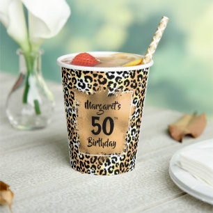 Leopard Animal Print Birthday Paper Cups