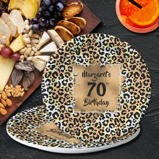 Leopard Animal Print Birthday Paper Plate (Creator Uploaded)